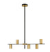 Z-Lite Canada - Five Light Linear Chandelier - Calumet - Matte Black + Olde Brass- Union Lighting Luminaires Decor