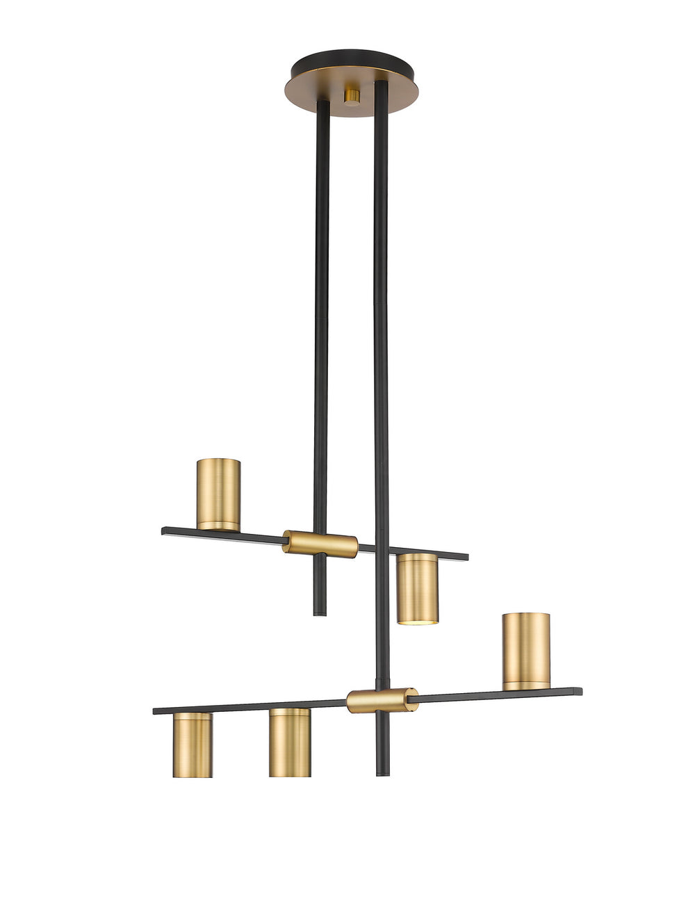 Z-Lite Canada - Five Light Chandelier - Calumet - Matte Black + Olde Brass- Union Lighting Luminaires Decor
