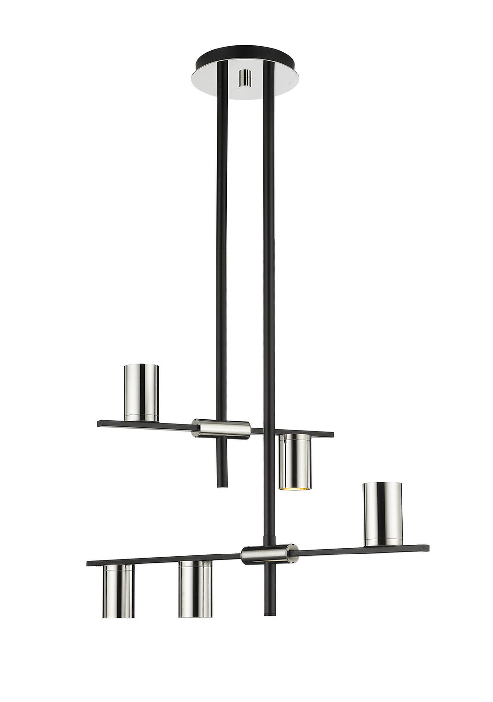 Z-Lite Canada - Five Light Chandelier - Calumet - Matte Black + Polished Nickel- Union Lighting Luminaires Decor