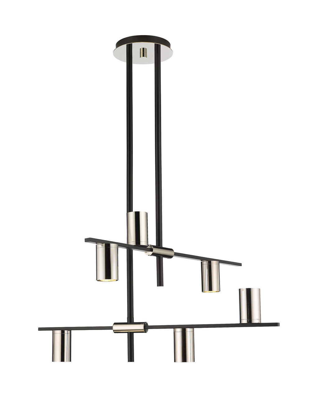 Z-Lite Canada - Six Light Chandelier - Calumet - Matte Black + Polished Nickel- Union Lighting Luminaires Decor