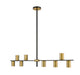 Z-Lite Canada - Eight Light Linear Chandelier - Calumet - Matte Black + Olde Brass- Union Lighting Luminaires Decor