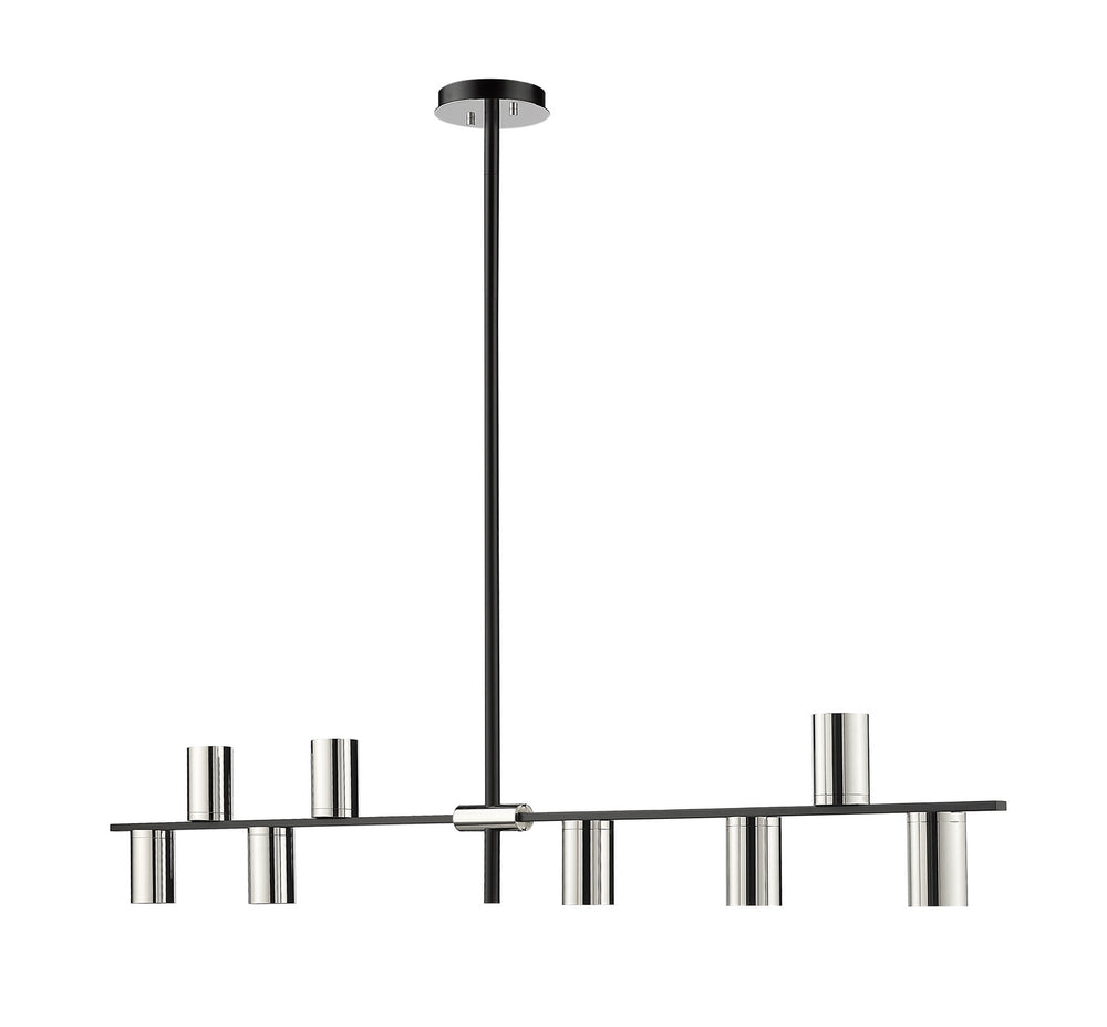 Z-Lite Canada - Eight Light Linear Chandelier - Calumet - Matte Black + Polished Nickel- Union Lighting Luminaires Decor