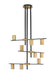 Z-Lite Canada - Nine Light Chandelier - Calumet - Matte Black + Olde Brass- Union Lighting Luminaires Decor