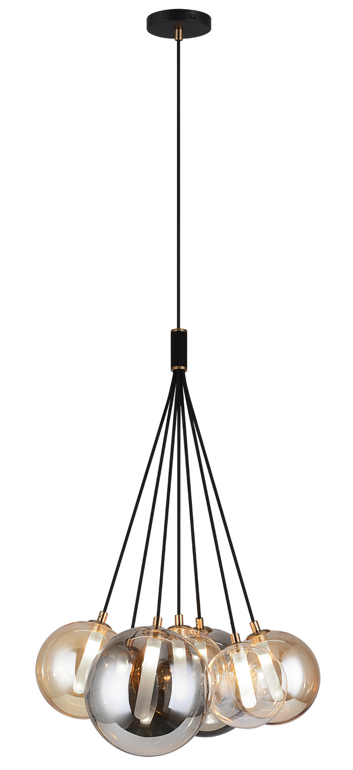 Matteo Canada - Seven Light Chandelier - Magma - Black- Union Lighting Luminaires Decor
