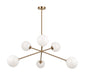 Matteo Canada - Six Light Chandelier - Novo - Aged Gold Brass- Union Lighting Luminaires Decor