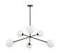 Matteo Canada - Six Light Chandelier - Novo - Black- Union Lighting Luminaires Decor
