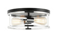 Matteo Canada - Two Light Flush Mount - Clarke - Black + Chrome- Union Lighting Luminaires Decor