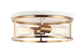 Matteo Canada - Two Light Flush Mount - Clarke - White + Aged Gold Brass- Union Lighting Luminaires Decor