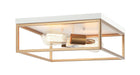 Matteo Canada - Two Light Flush Mount - Clarke - White + Aged Gold Brass- Union Lighting Luminaires Decor