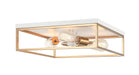 Matteo Canada - Three Light Flush Mount - Clarke - White + Aged Gold Brass- Union Lighting Luminaires Decor
