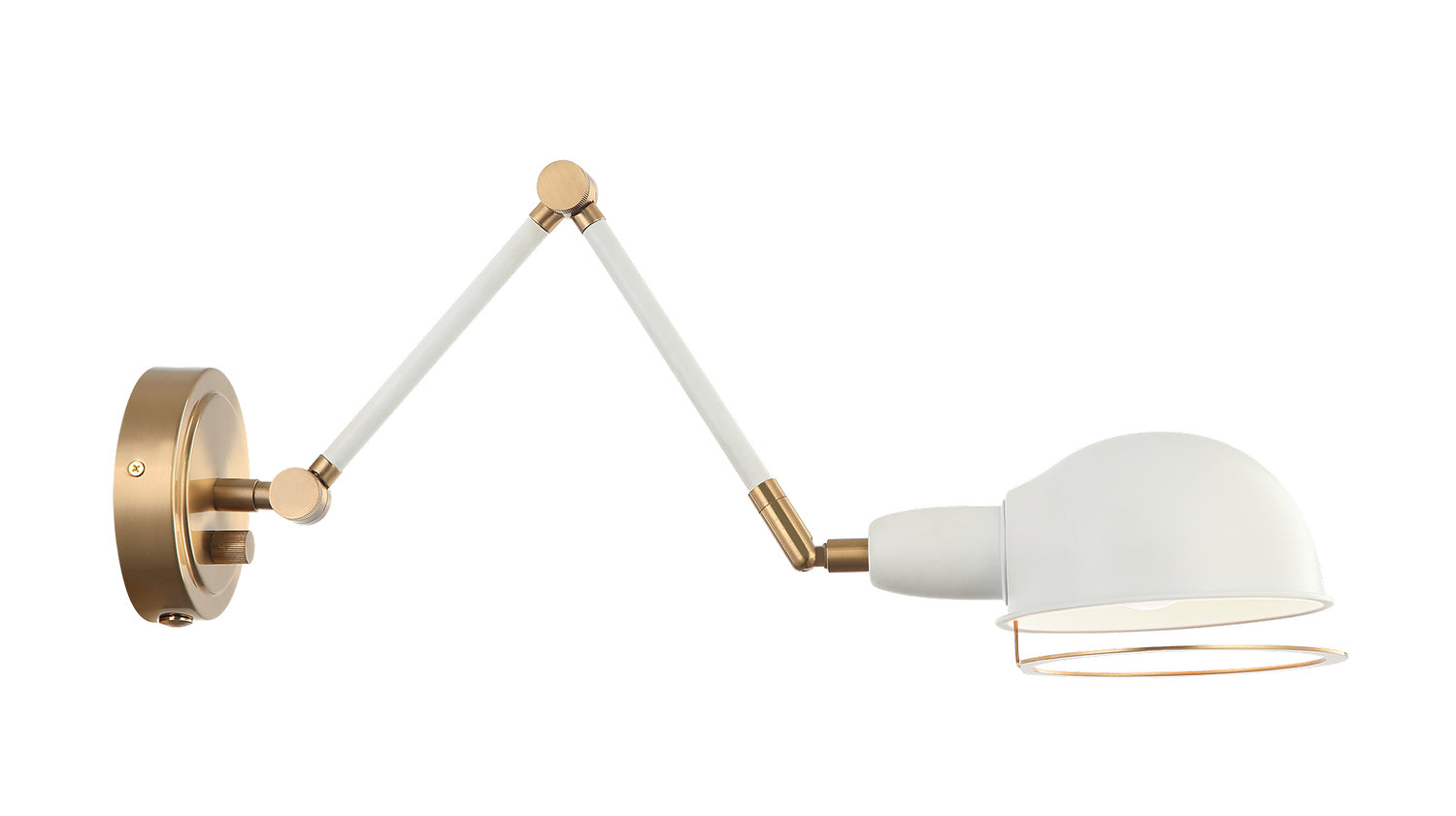 Matteo Canada - One Light Wall Sconce - Blare - Aged Gold Brass / White- Union Lighting Luminaires Decor