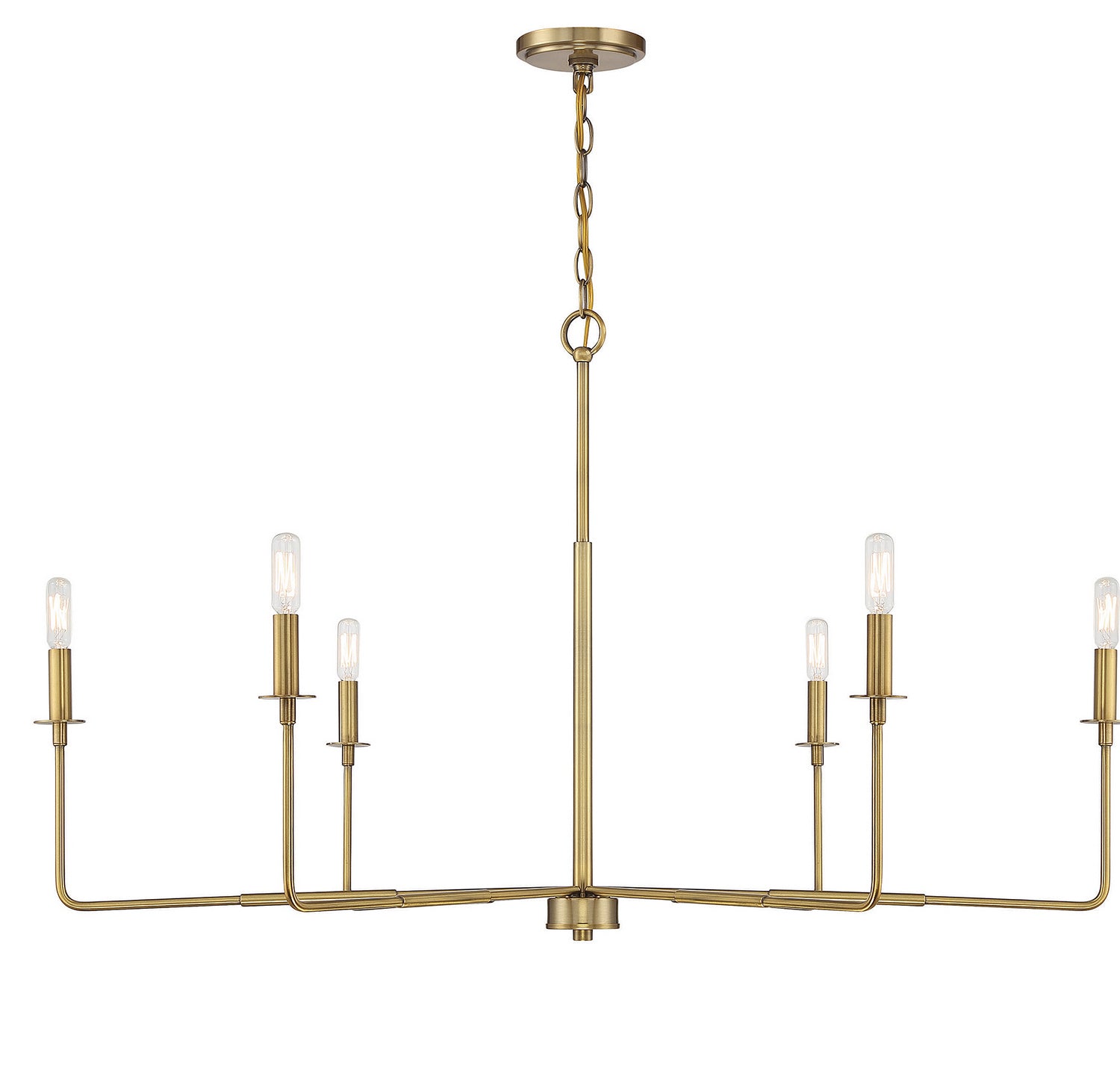 Savoy House - Six Light Chandelier - Salerno - Warm Brass- Union Lighting Luminaires Decor