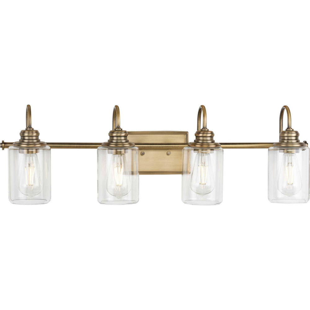 Progress Canada - Four Light Bath Bracket - Aiken - Vintage Brass- Union Lighting Luminaires Decor