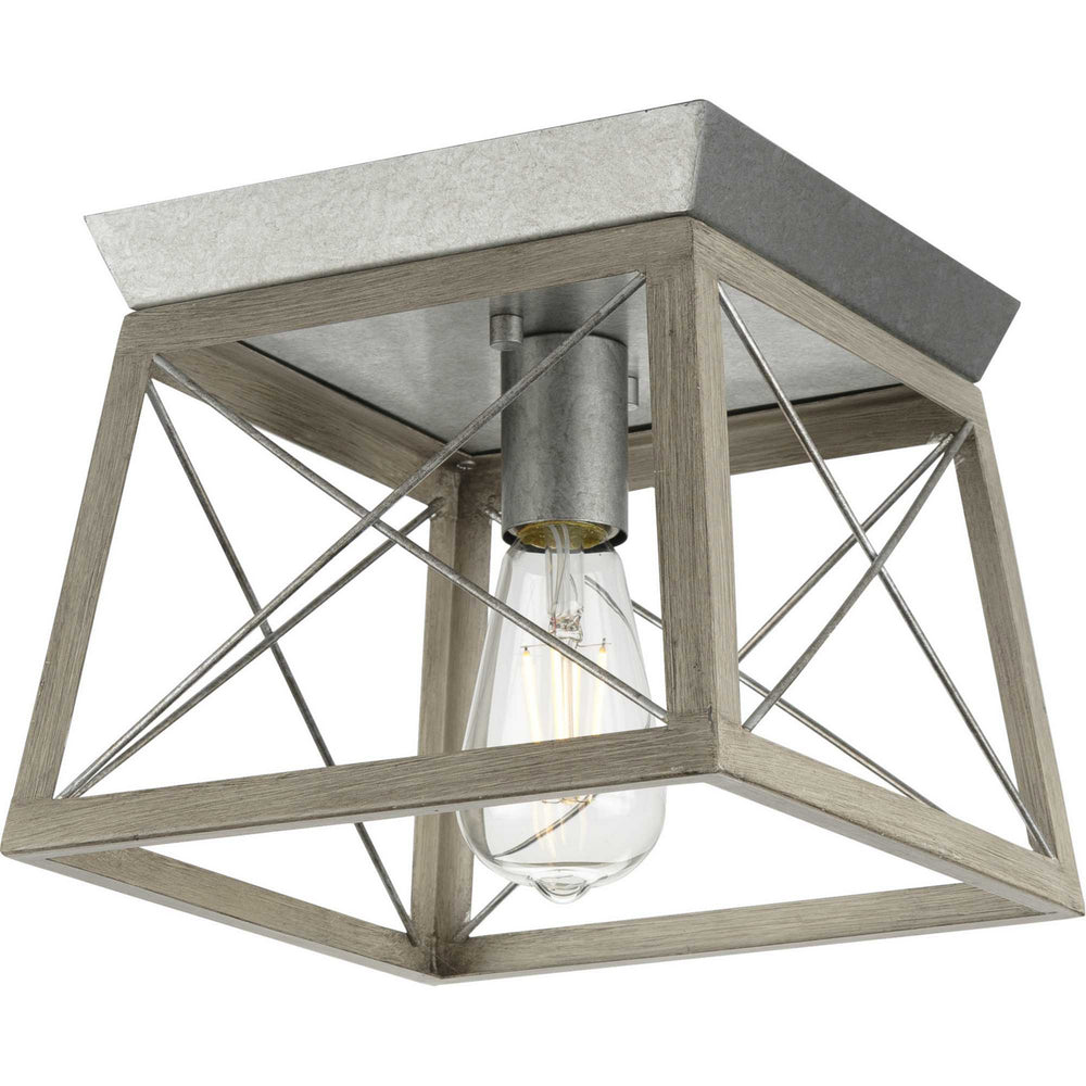 Progress Canada - One Light Flush Mount - Briarwood - Galvanized- Union Lighting Luminaires Decor