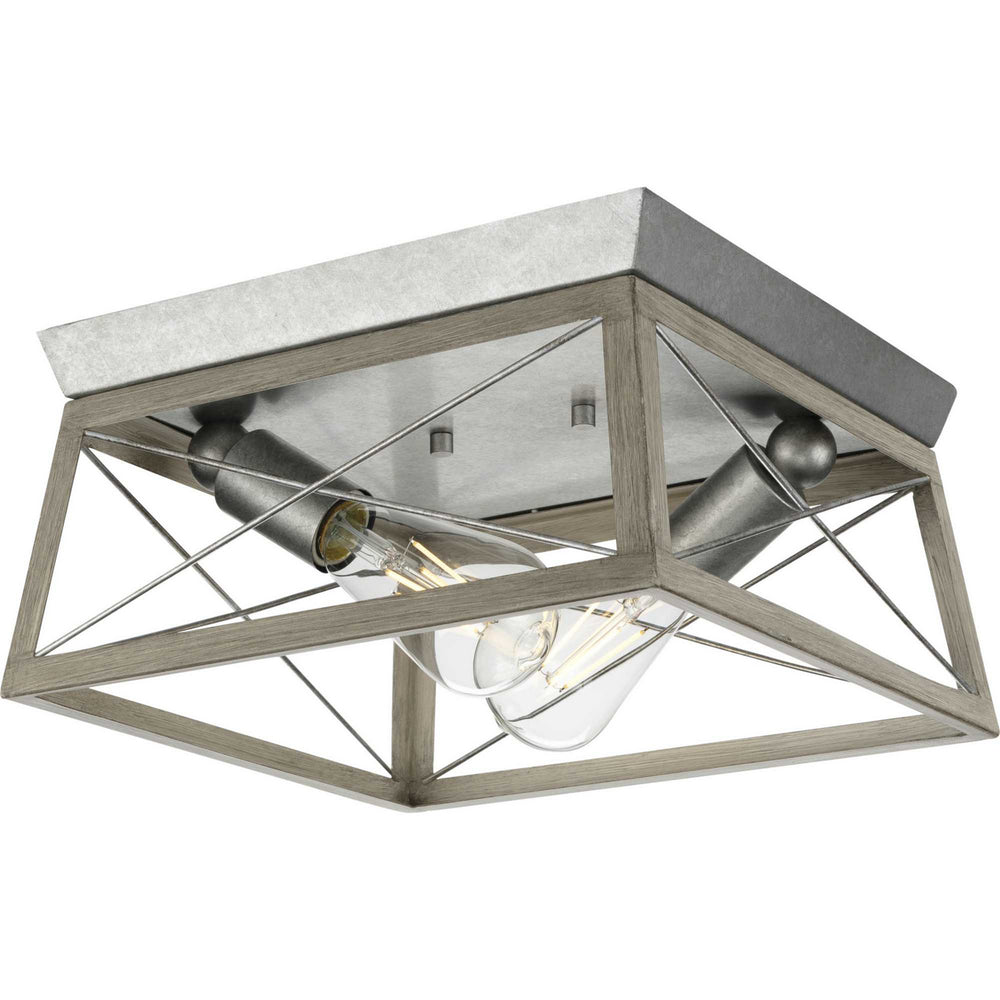 Progress Canada - Two Light Flush Mount - Briarwood - Galvanized- Union Lighting Luminaires Decor