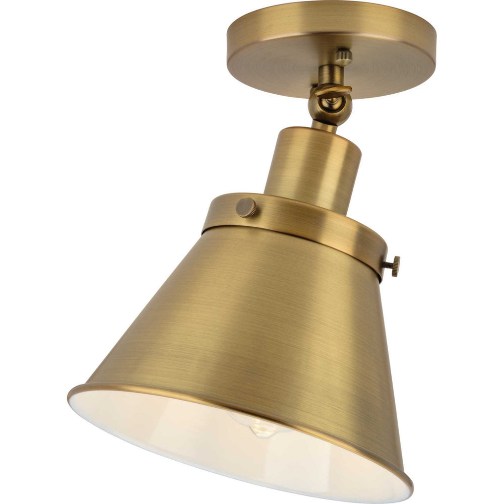 Progress Canada - One Light Flush Mount - Hinton - Vintage Brass- Union Lighting Luminaires Decor