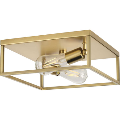 Progress Canada - Two Light Flush Mount - Perimeter - Satin Brass- Union Lighting Luminaires Decor