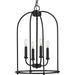 Progress Canada - Four Light Foyer Pendant - Leyden - Matte Black- Union Lighting Luminaires Decor