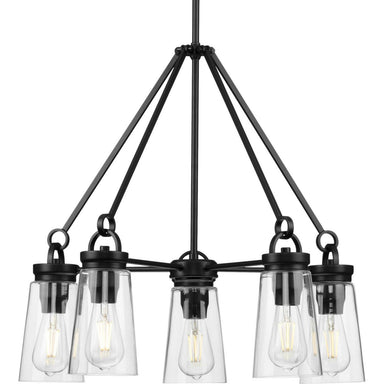 Progress Canada - Five Light Chandelier - Stockbrace - Matte Black- Union Lighting Luminaires Decor