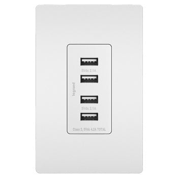 Legrand Canada - Quad USB Charger - White- Union Lighting Luminaires Decor