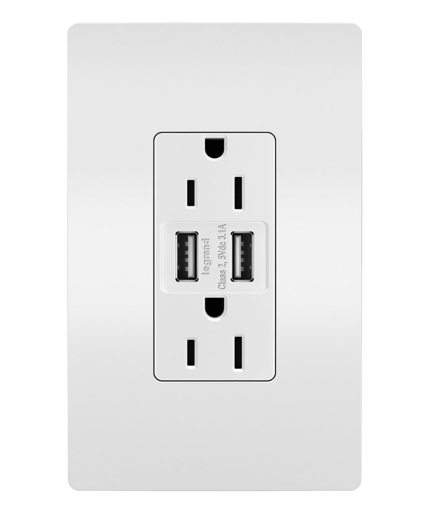 Legrand Canada - 15A Tamper-Resistant USB Outlet - White- Union Lighting Luminaires Decor