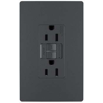 Legrand Canada - Tamper-Resistant 15A Duplex Self-Test GFCI Receptacles with SafeLock Protection - Graphite- Union Lighting Luminaires Decor
