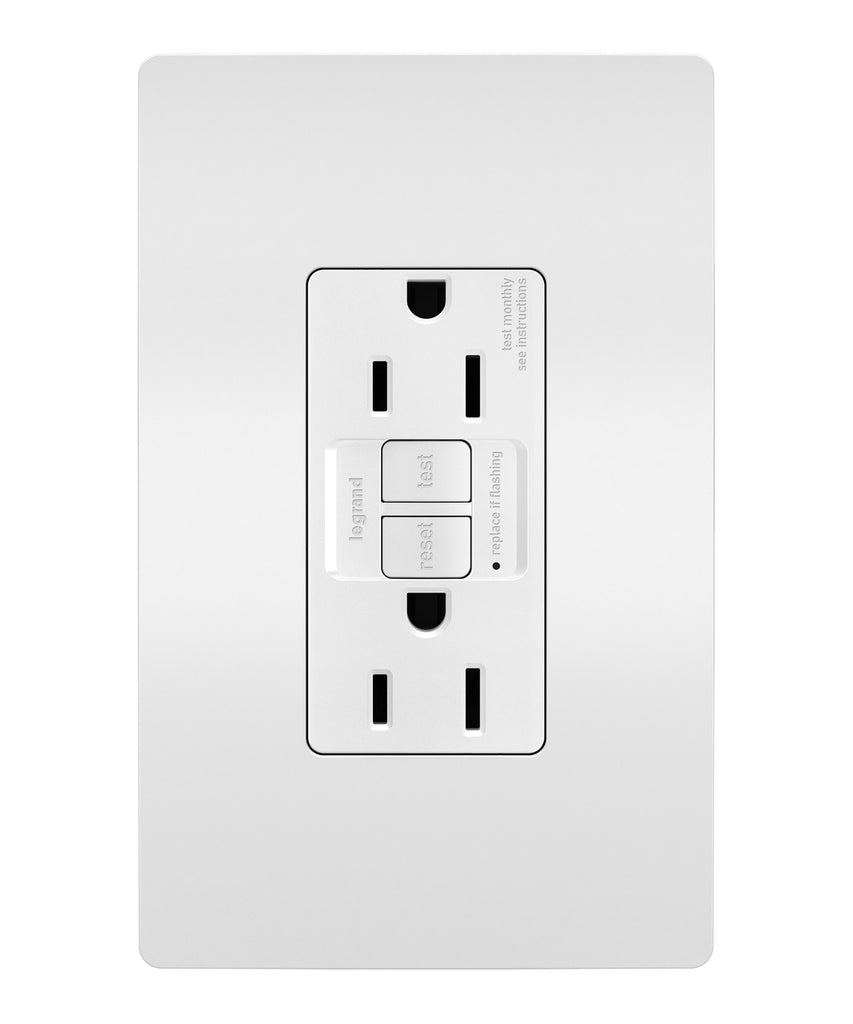 Legrand Canada - Tamper-Resistant 15A Duplex Self-Test GFCI Receptacles with SafeLock Protection - White- Union Lighting Luminaires Decor