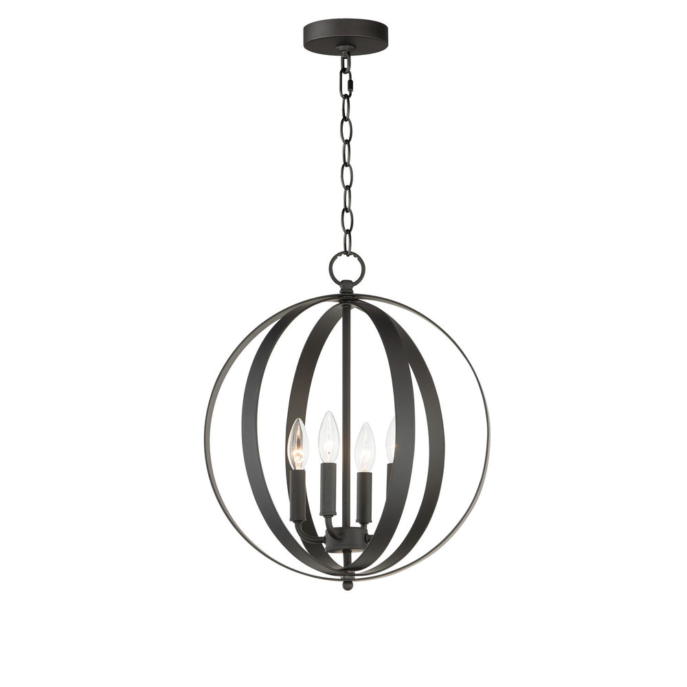 Maxim - Four Light Chandelier - Provident - Black- Union Lighting Luminaires Decor
