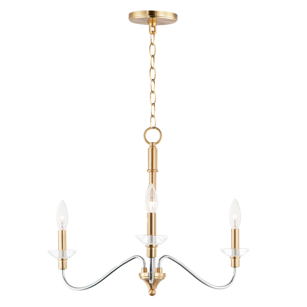 Maxim - Three Light Pendant - Clarion - Polished Chrome / Satin Brass- Union Lighting Luminaires Decor