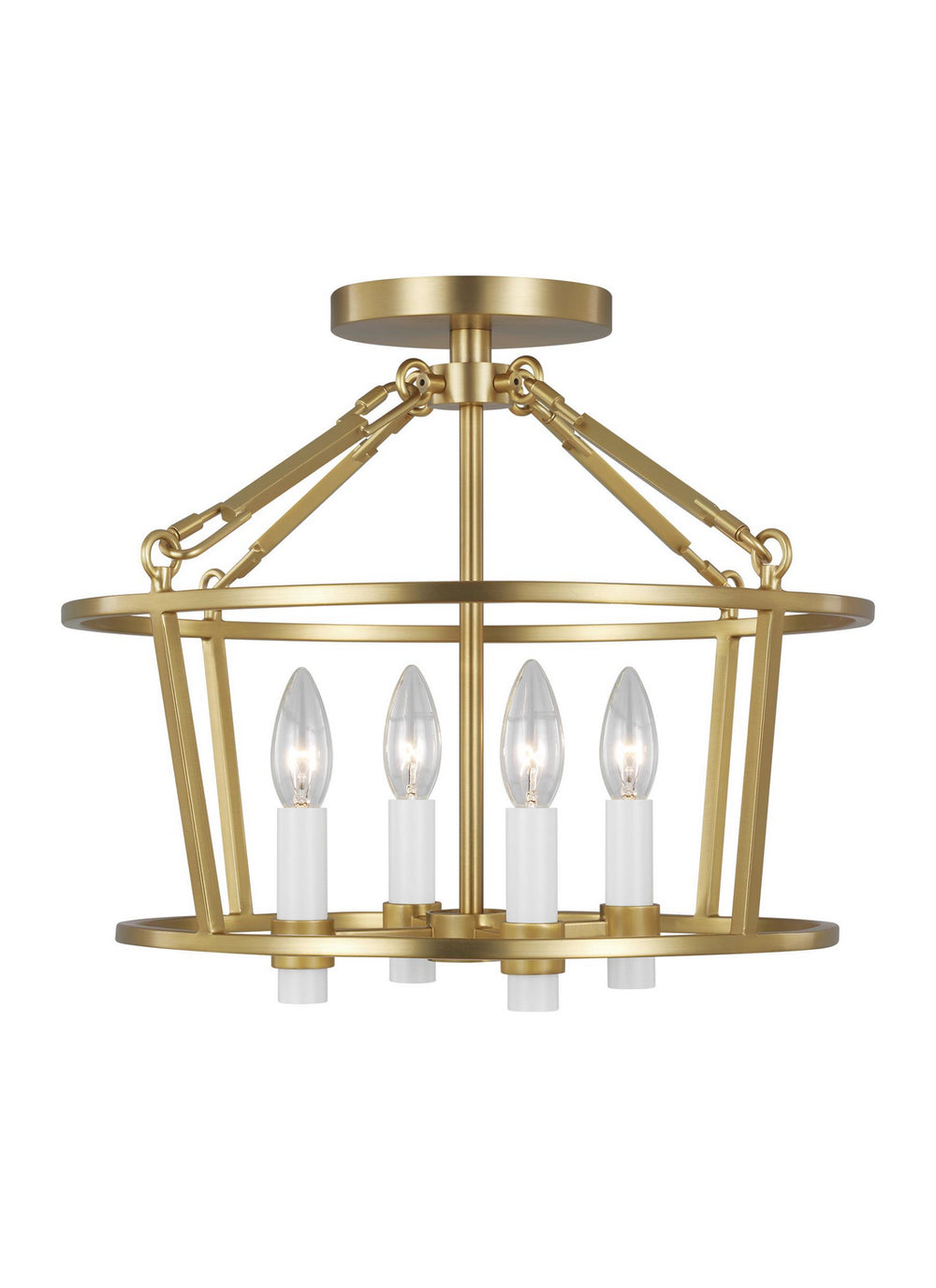 Visual Comfort Studio Canada - Four Light Flush Mount - Marston - Burnished Brass- Union Lighting Luminaires Decor