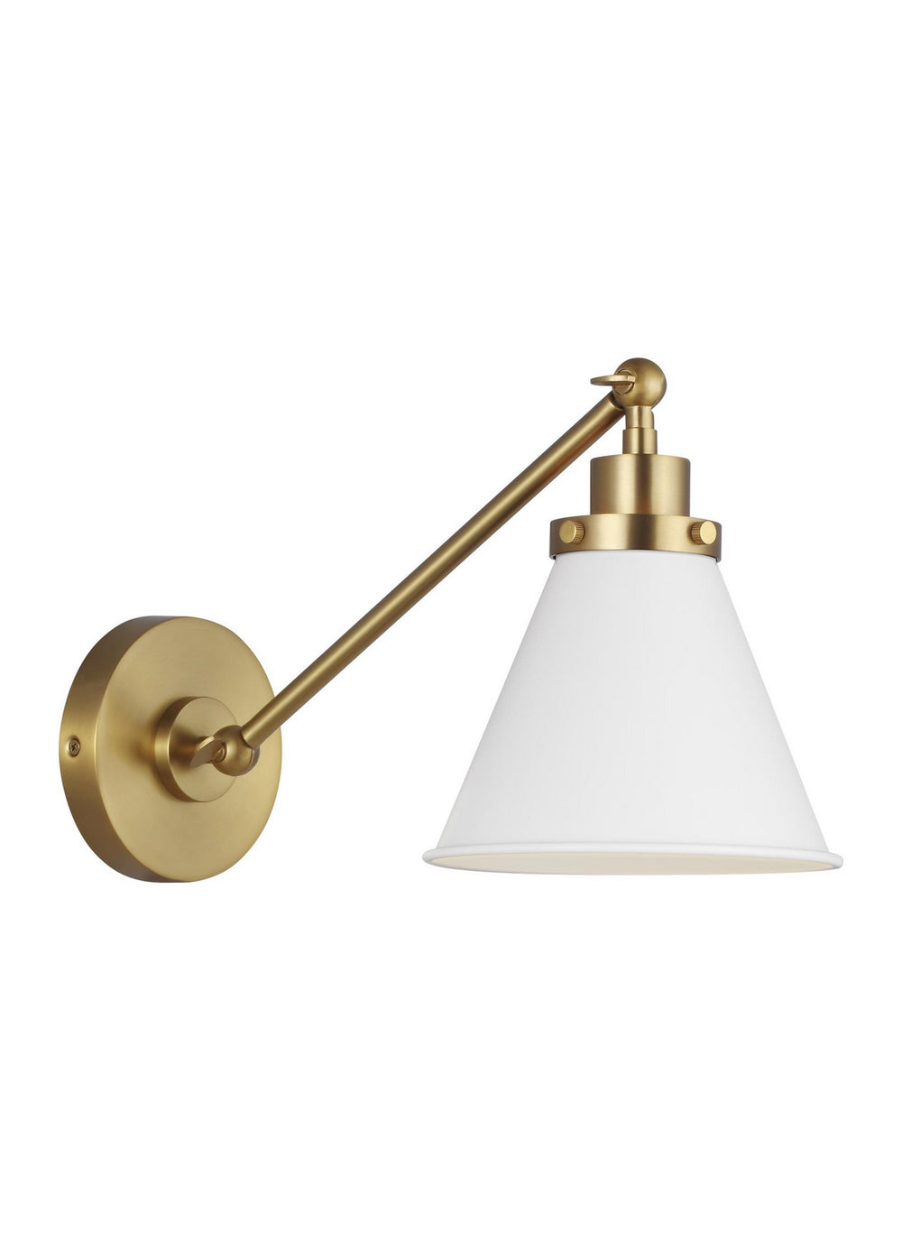 Visual Comfort Studio Canada - One Light Wall Sconce - Wellfleet - Matte White and Burnished Brass- Union Lighting Luminaires Decor