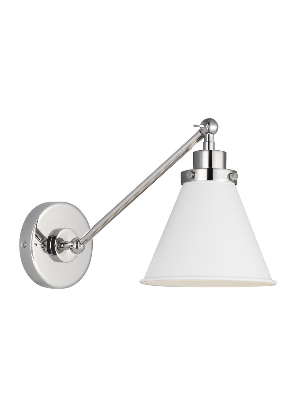 Visual Comfort Studio Canada - One Light Wall Sconce - Wellfleet - Matte White and Polished Nickel- Union Lighting Luminaires Decor