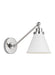 Visual Comfort Studio Canada - One Light Wall Sconce - Wellfleet - Matte White and Polished Nickel- Union Lighting Luminaires Decor