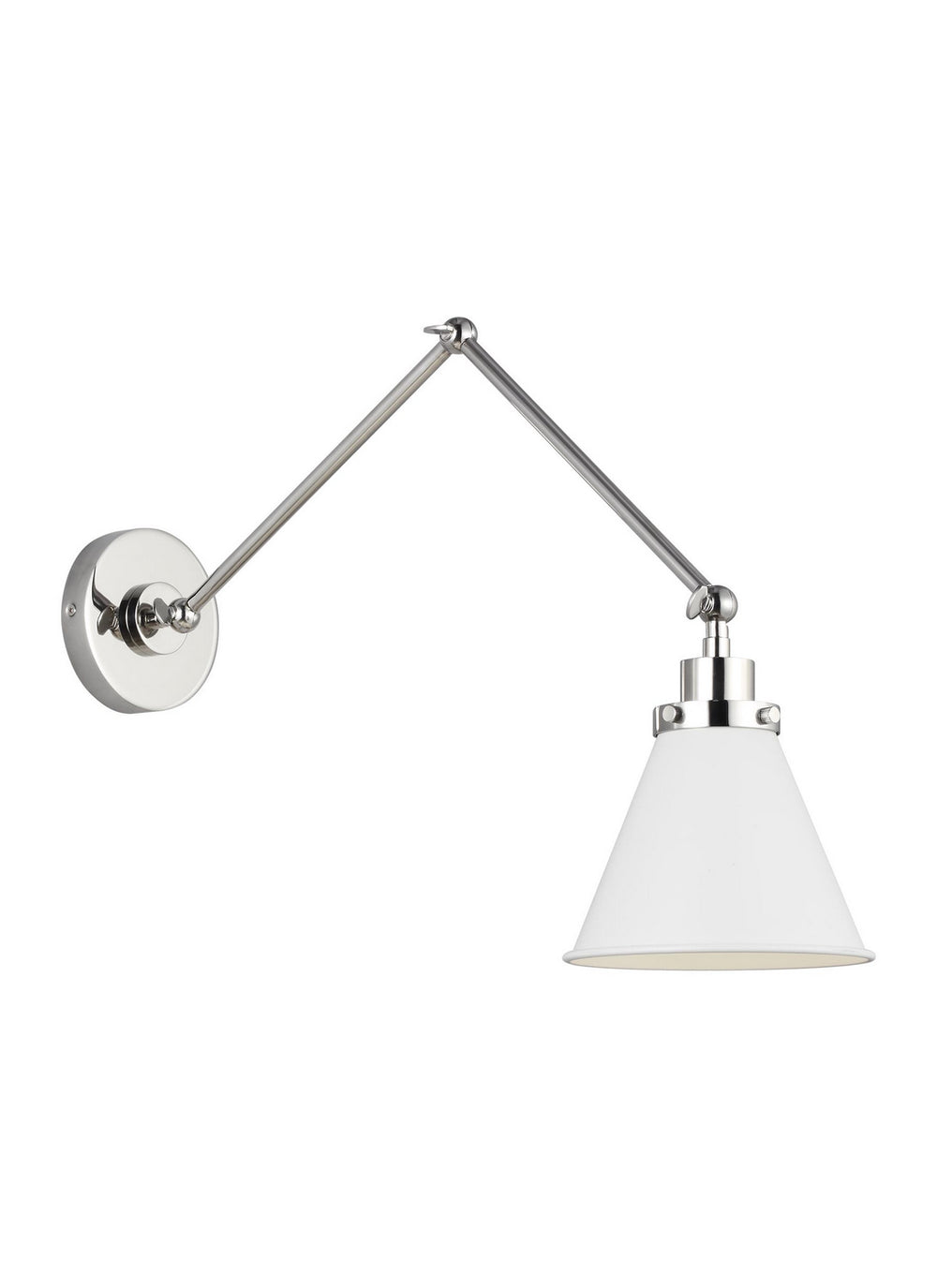 Visual Comfort Studio Canada - One Light Wall Sconce - Wellfleet - Matte White and Polished Nickel- Union Lighting Luminaires Decor
