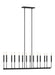 Visual Comfort Studio Canada - 14 Light Linear Chandelier - Brianna - Aged Iron- Union Lighting Luminaires Decor