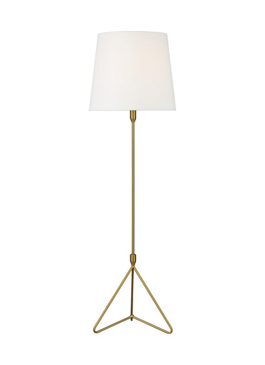 Luar Wrapped Untanned Leather Floor Lamp With Brass Base
