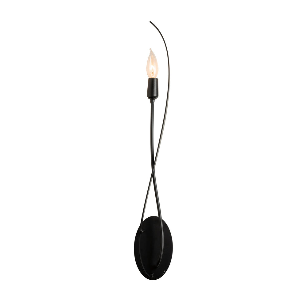 Hubbardton Forge - One Light Wall Sconce - Willow - Black- Union Lighting Luminaires Decor