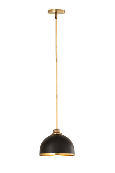 Z-Lite Canada - One Light Pendant - Landry - Matte Black / Rubbed Brass- Union Lighting Luminaires Decor