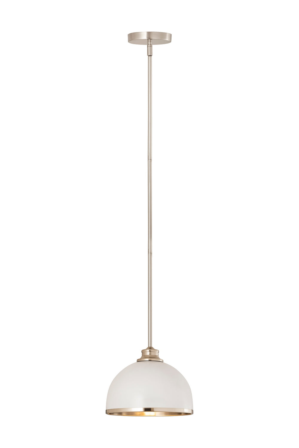 Z-Lite Canada - One Light Pendant - Landry - Matte White + Brushed Nickel- Union Lighting Luminaires Decor