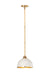 Z-Lite Canada - One Light Pendant - Landry - Matte White / Rubbed Brass- Union Lighting Luminaires Decor