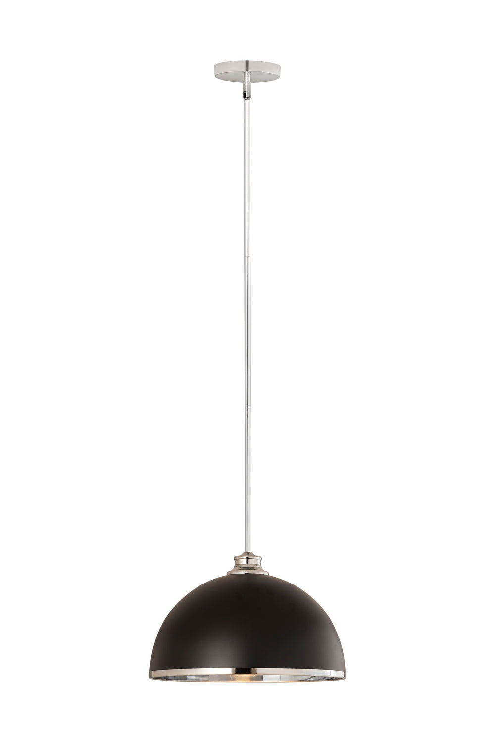 Z-Lite Canada - One Light Pendant - Landry - Matte Black + Chrome- Union Lighting Luminaires Decor