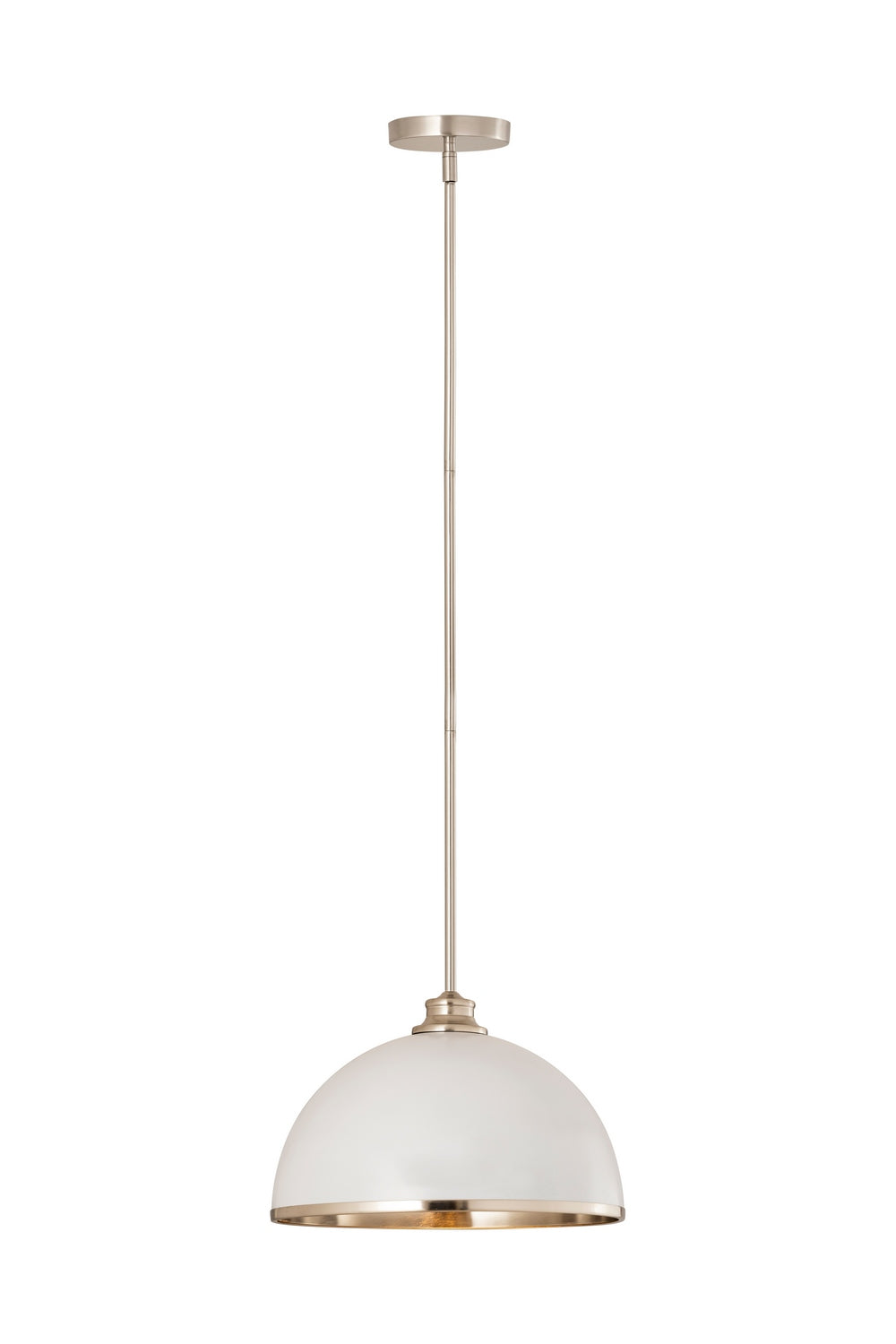 Z-Lite Canada - One Light Pendant - Landry - Matte White + Brushed Nickel- Union Lighting Luminaires Decor
