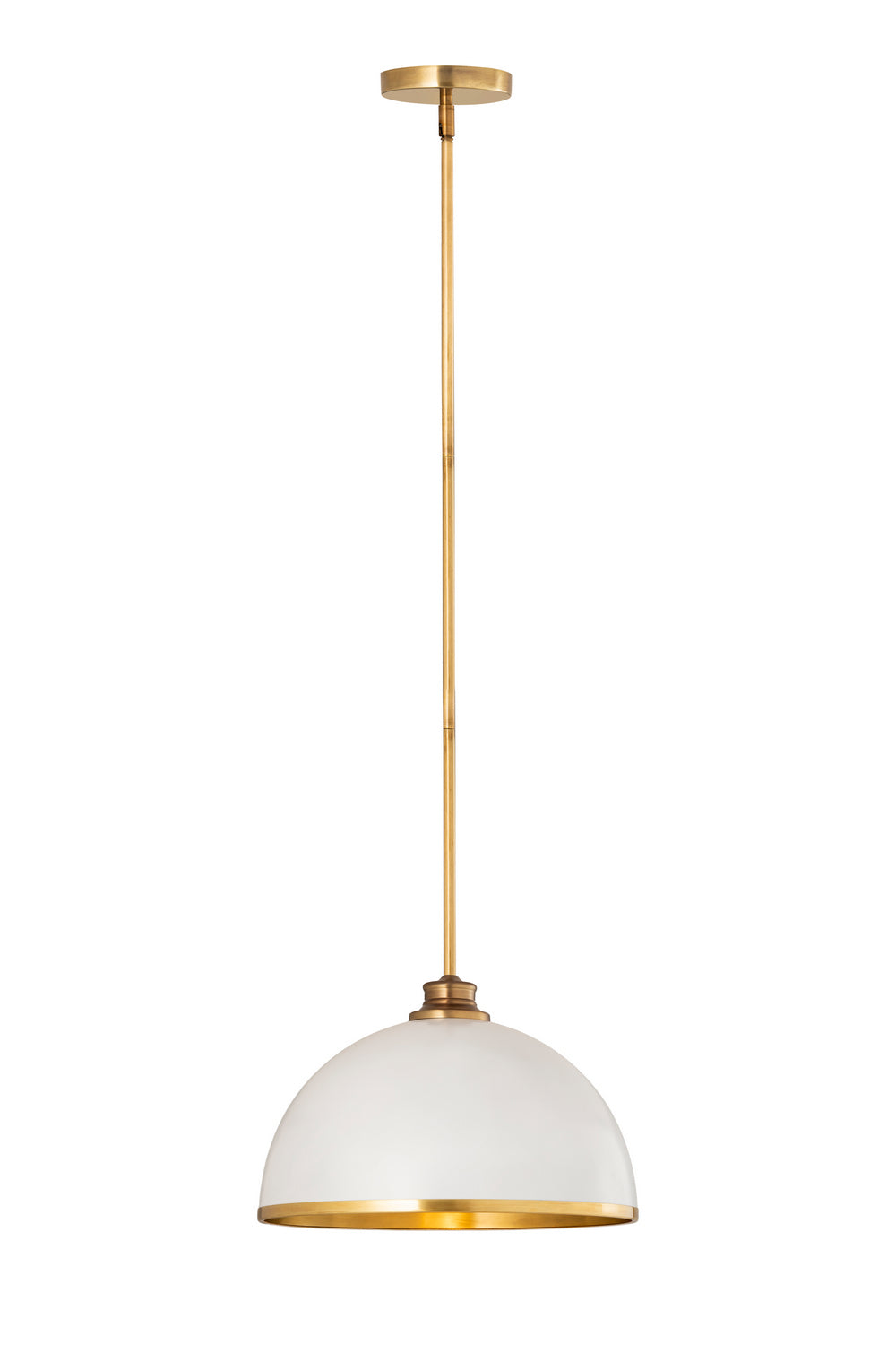 Z-Lite Canada - One Light Pendant - Landry - Matte White / Rubbed Brass- Union Lighting Luminaires Decor