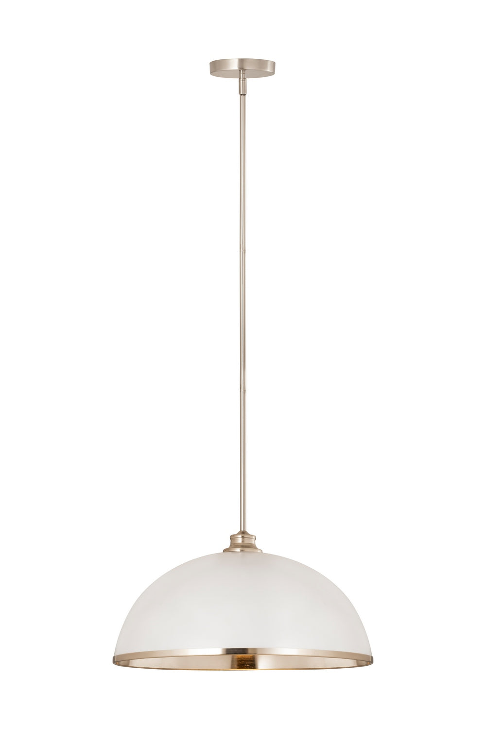 Z-Lite Canada - One Light Pendant - Landry - Matte White + Brushed Nickel- Union Lighting Luminaires Decor