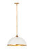 Z-Lite Canada - One Light Pendant - Landry - Matte White / Rubbed Brass- Union Lighting Luminaires Decor