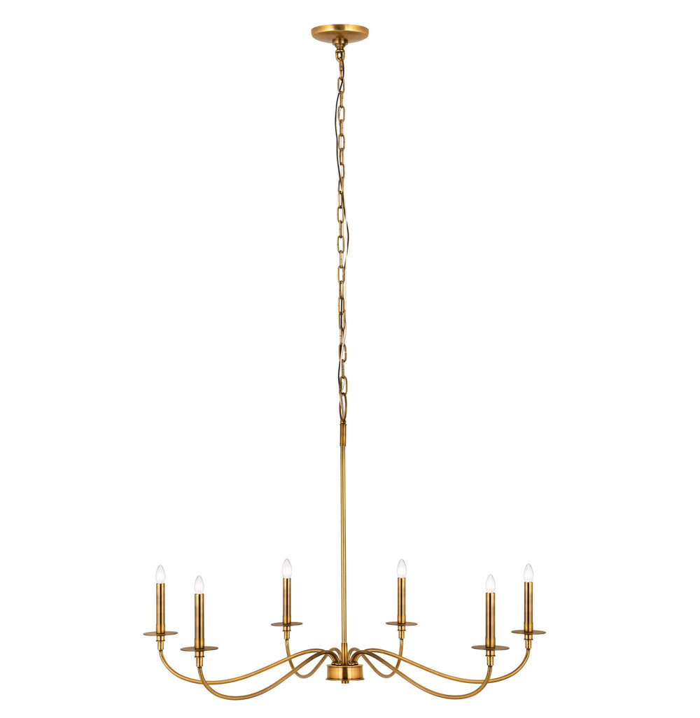 Z-Lite Canada - Six Light Chandelier - Arrington - Rubbed Brass- Union Lighting Luminaires Decor