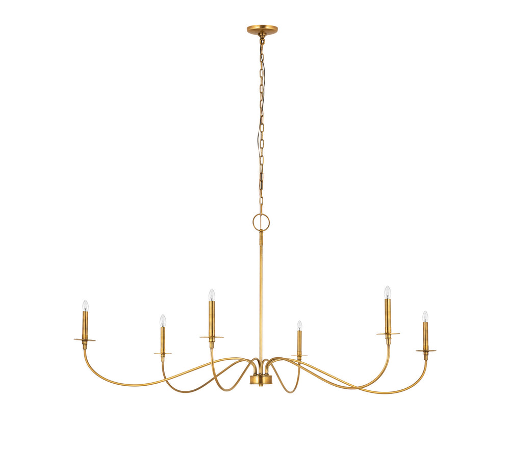 Z-Lite Canada - Six Light Chandelier - Arrington - Rubbed Brass- Union Lighting Luminaires Decor