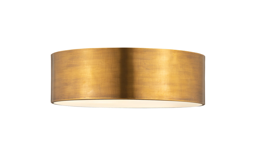 Z-Lite Canada - Three Light Flush Mount - Harley - Rubbed Brass- Union Lighting Luminaires Decor