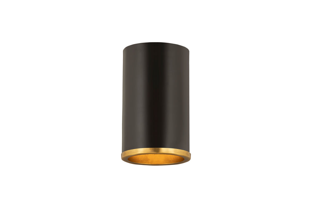 Z-Lite Canada - One Light Flush Mount - Arlo - Matte Black + Rubbed Brass- Union Lighting Luminaires Decor