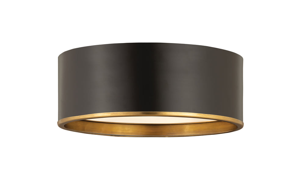 Z-Lite Canada - Three Light Flush Mount - Arlo - Matte Black + Rubbed Brass- Union Lighting Luminaires Decor